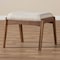 Baxton Studio Roxy Walnut Finishing and Light Beige Upholstered Ottoman 133-7143 - alternate 4